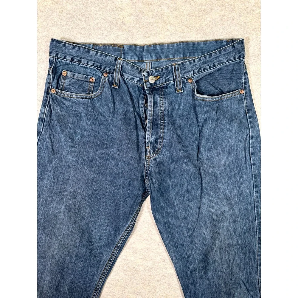 Levis 501 Straight Leg Jeans Men 36x34 Blue Denim Mid Rise Button Fly Streetwear